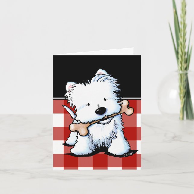 Carte KiniArt Westie Bone Appetit (Devant)