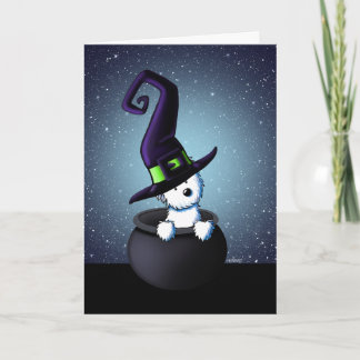 Carte KiniArt Westie Sorcière Halloween