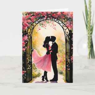 Carte Kissing Couple in the Garden Valentine