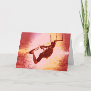Carte Kitesurfing Grab Greeting Card