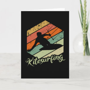 Carte Kitesurfing Vintage Retro Kite Sunset Gift