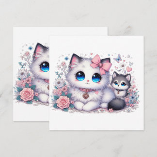 Carte Kitten Cuteness Overload : Chat et chien aux yeux 