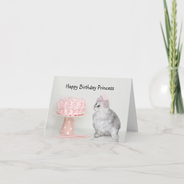 Carte Kitten Princesse anniversaire (Devant)