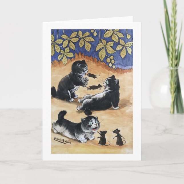 Carte Kittens et Rats, Louis Wain (Devant)
