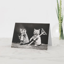 Carte Kitties jardinage | Kitty avec Rake