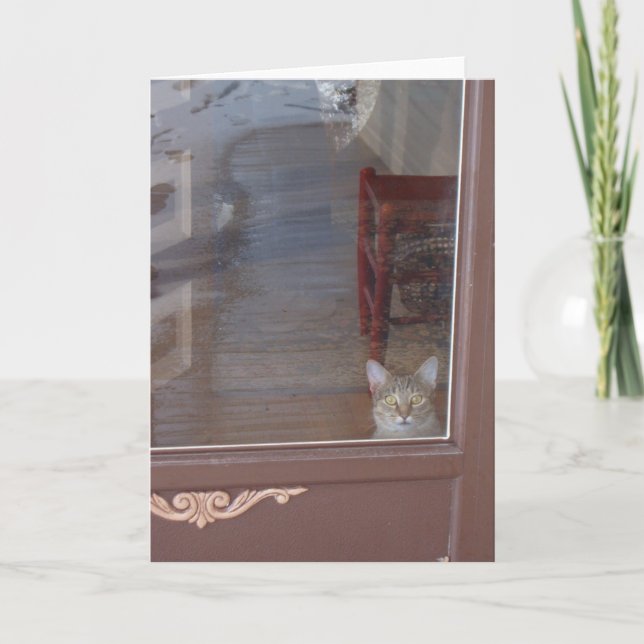 Carte Kitty dans la porte (Devant)