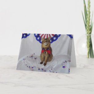 Carte Kitty patriotique pour le quatrième de juillet