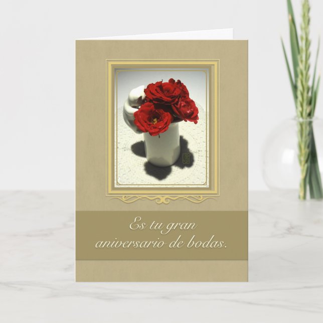 Carte Kitty & Tea Roses Gran Aniversario de Bodas (Devant)