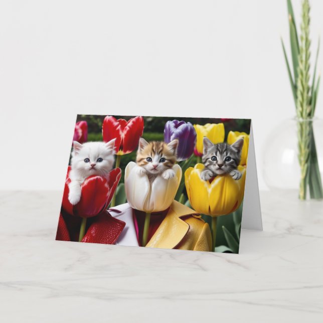 Carte Kitty Tulips (Devant)