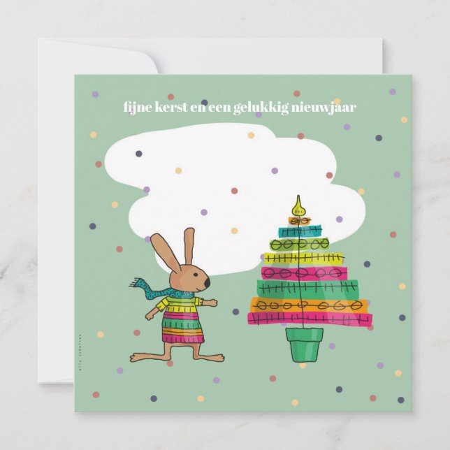 Carte kleurige kerstboom (Devant)