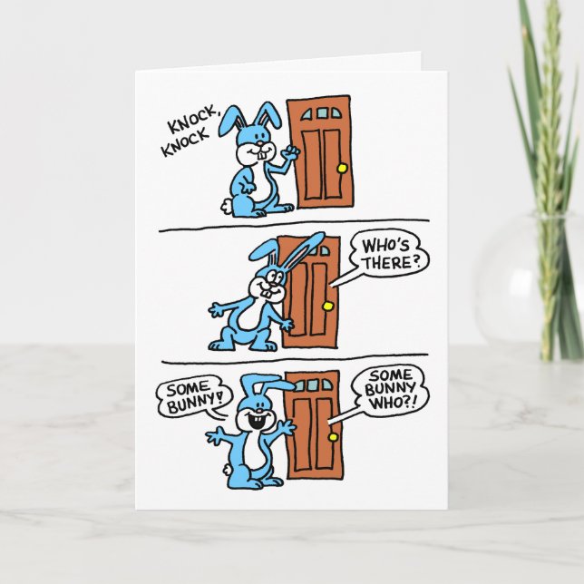 Carte Knock Knock Un Lapin Troisième anniversaire (Devant)