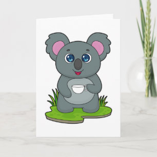 Carte Koala avec tasse de café