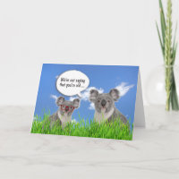 Koala Bears in Grass humoristique Anniversaire