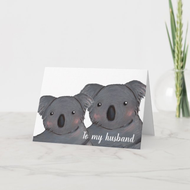 Carte koala d'anniversaire de mariage heureux (Devant)