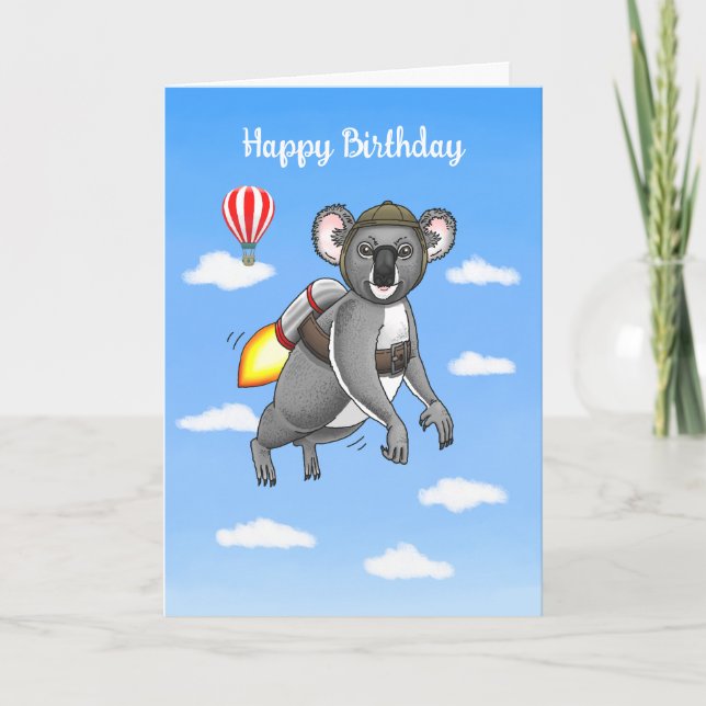 Carte Koala Fusée Spécatculaire (Devant)