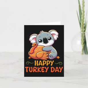 Carte Koala Hugging Turquie Bon thanksgiving Turquie Fêt