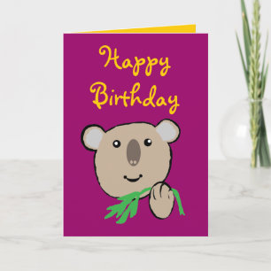 Carte koala, Joyeux anniversaire