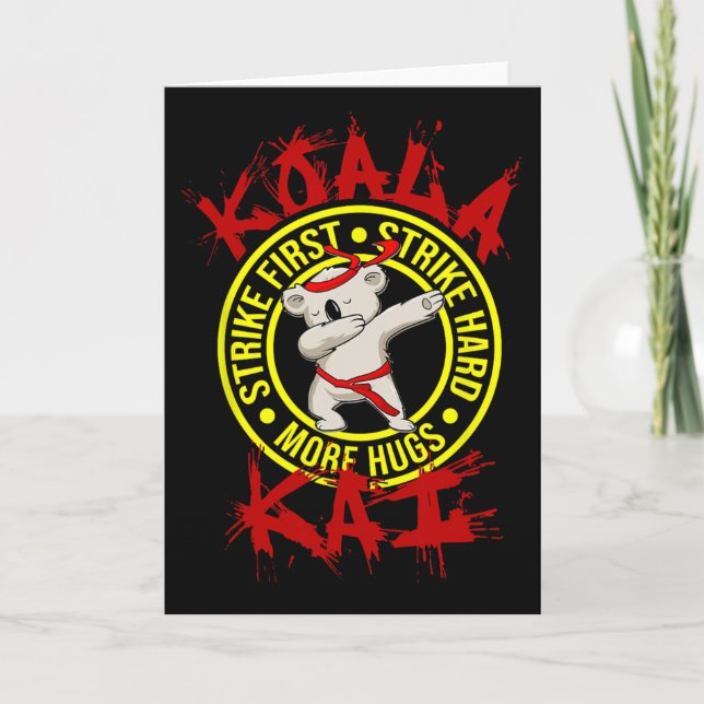 Carte Koala Kai Drôle Dojo de Karaté Ninja Koala Hug Mor (Devant)