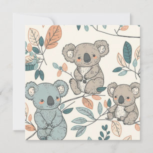 Carte Koalas in Bloom Nursery Flat Card