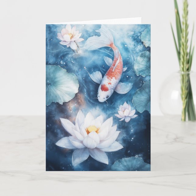 Carte Koi gracieux avec eaux paisibles (Devant)