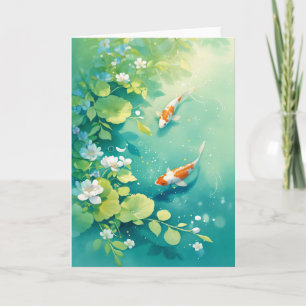 Carte Koi gracieux dans un étang paisible