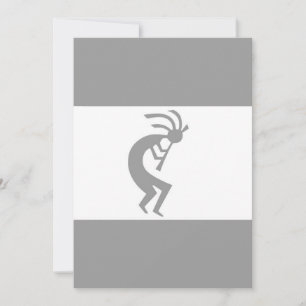 Carte Kokopelli argent et blanc 3