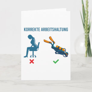 Carte Korrekte Arbeitshaltung Scuba Diver Appareils Drôl