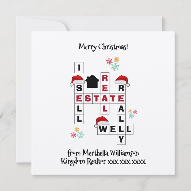 Carte Kraft de location immobilière cadeau NOËL (Devant)