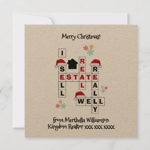 Carte Kraft de location immobilière cadeau NOËL