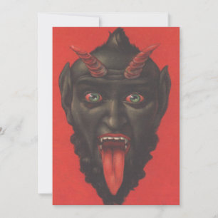 Carte Krampus avec la langue sortie