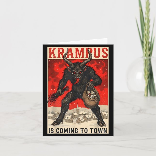 Carte Krampus Is Coming To Town Christmas Horror Holiday (Devant)