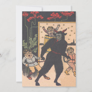 Carte Krampus ôte les mauvais enfants