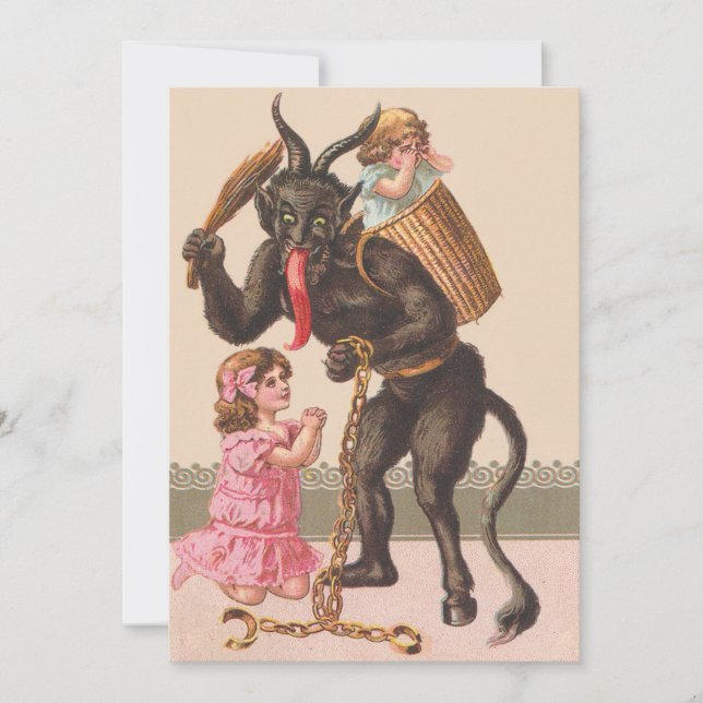 Carte Krampus Punir les enfants Chaîne de commutation (Devant)