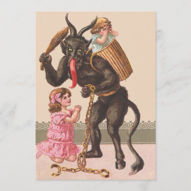 Carte Krampus Punir les enfants Chaîne de commutation (Devant)