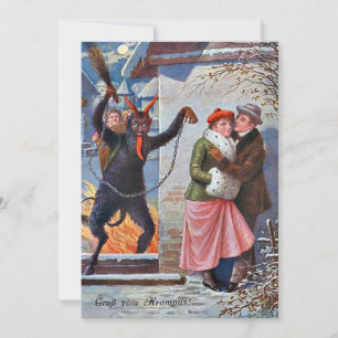 Carte Krampus Punissant les mauvais adultes
