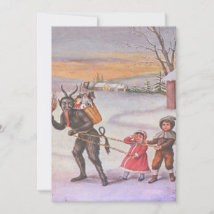 Carte Krampus Voler des enfants et jouets