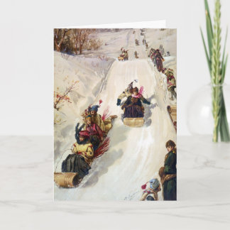 Carte KRW Vintage Tabogganing 1886
