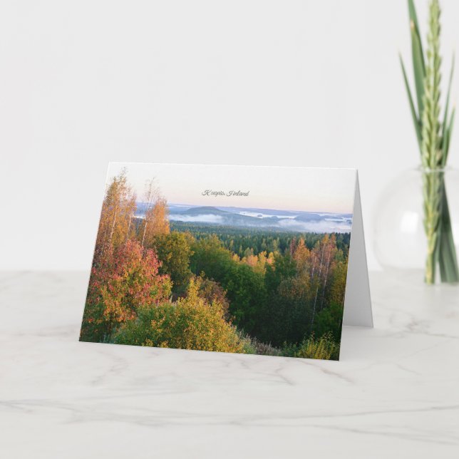 Carte Kuopio, Finlande, paysage d'automne, (Devant)