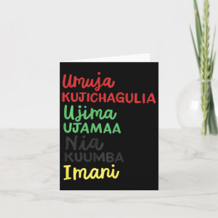 Carte Kwanzaa Sept Principes Africains-Américains Noël