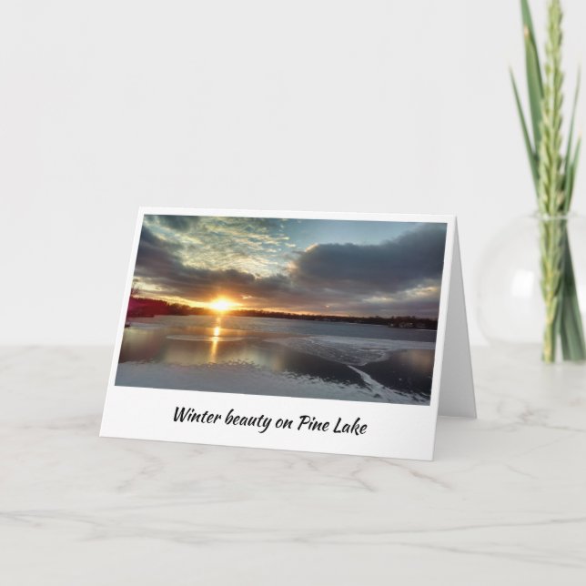 Carte La beauté d'hiver sur le lac pine comme lac gèle (Devant)