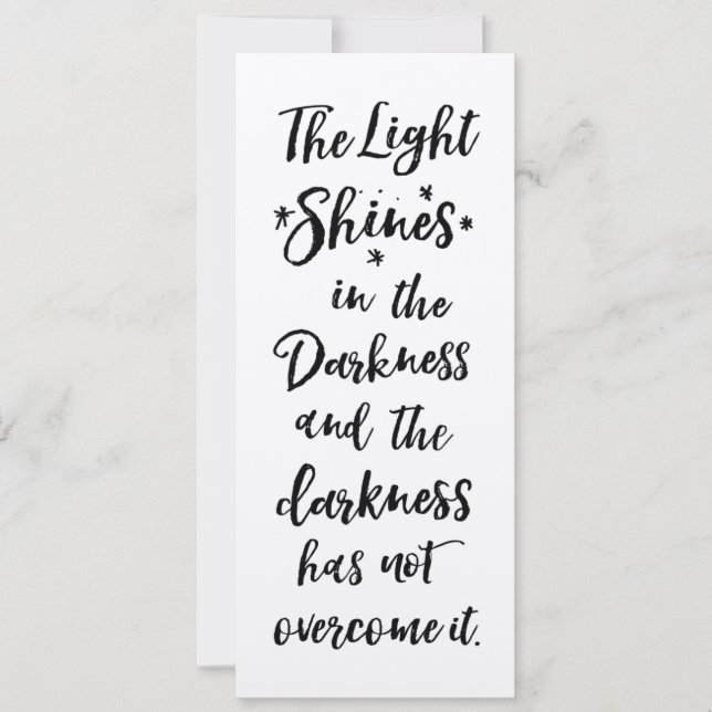 Carte La Bible Verse Lumière dans l'obscurité Citation c (Devant)