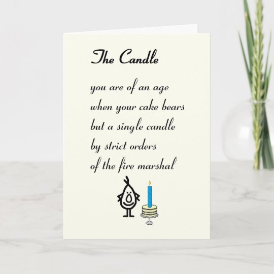 Carte La Bougie Un Poeme Drole D Anniversaire Zazzle Ch