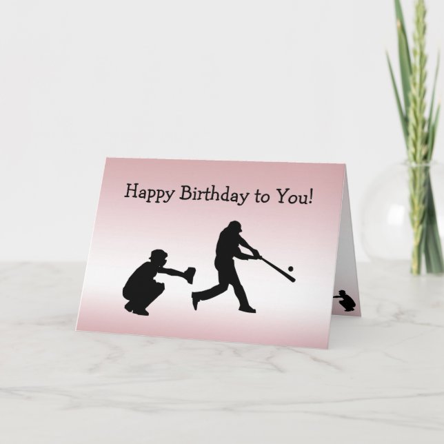 Carte La boule rose Girly de jeu de base-ball folâtre la (Devant)