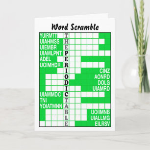 Carte La bousculade de mot de Tableau périodique