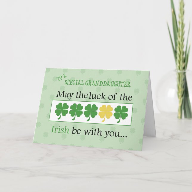 Carte La chance de la petite-fille de la Saint-Patrick i (Devant)