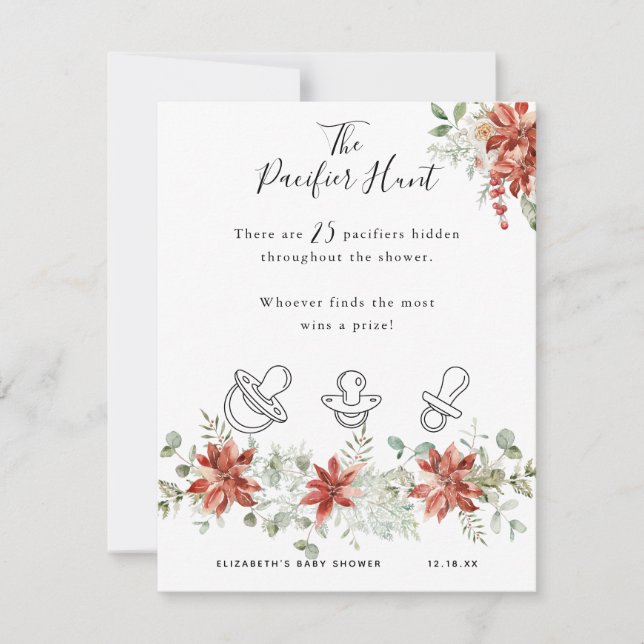 Carte La chasse à la tétine | Jeu de Baby Shower (Devant)