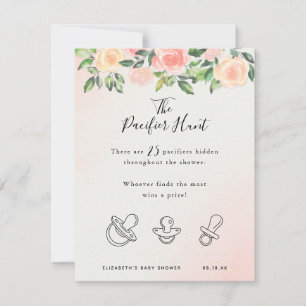 Carte La chasse à la tétine   Jeu de Baby Shower