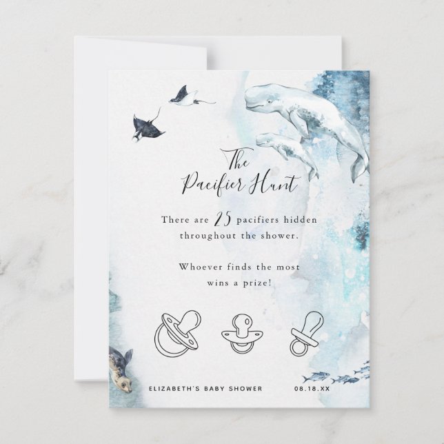 Carte La chasse au Pacifique | Jeu Baby shower (Devant)