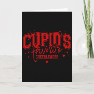 Carte La cheerleader préférée de Cupidon, rose, cheer de