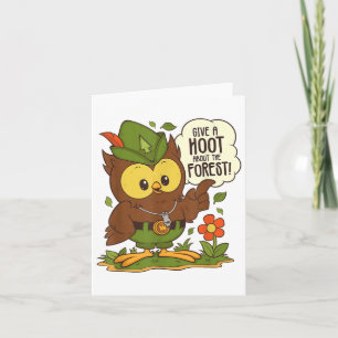 Carte La Chouette Woodsy Donne Un Coup D'Oeil Sur La Jou